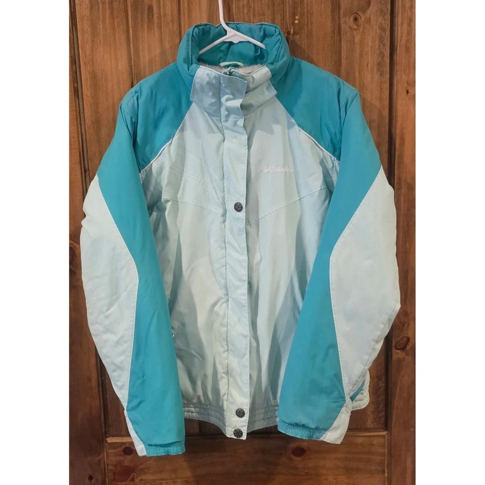 Columbia Winter Jacket Kids Size 18/20 Blue Excellent‎ Fleece Lined Snow Coat